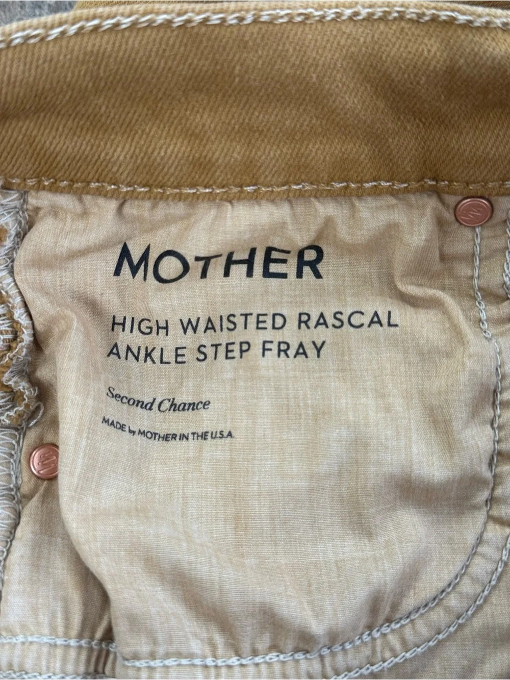 MOTHER High Waisted Rascal Distressed Denim Cutoff Shorts Buckthorn Brown Sz 29